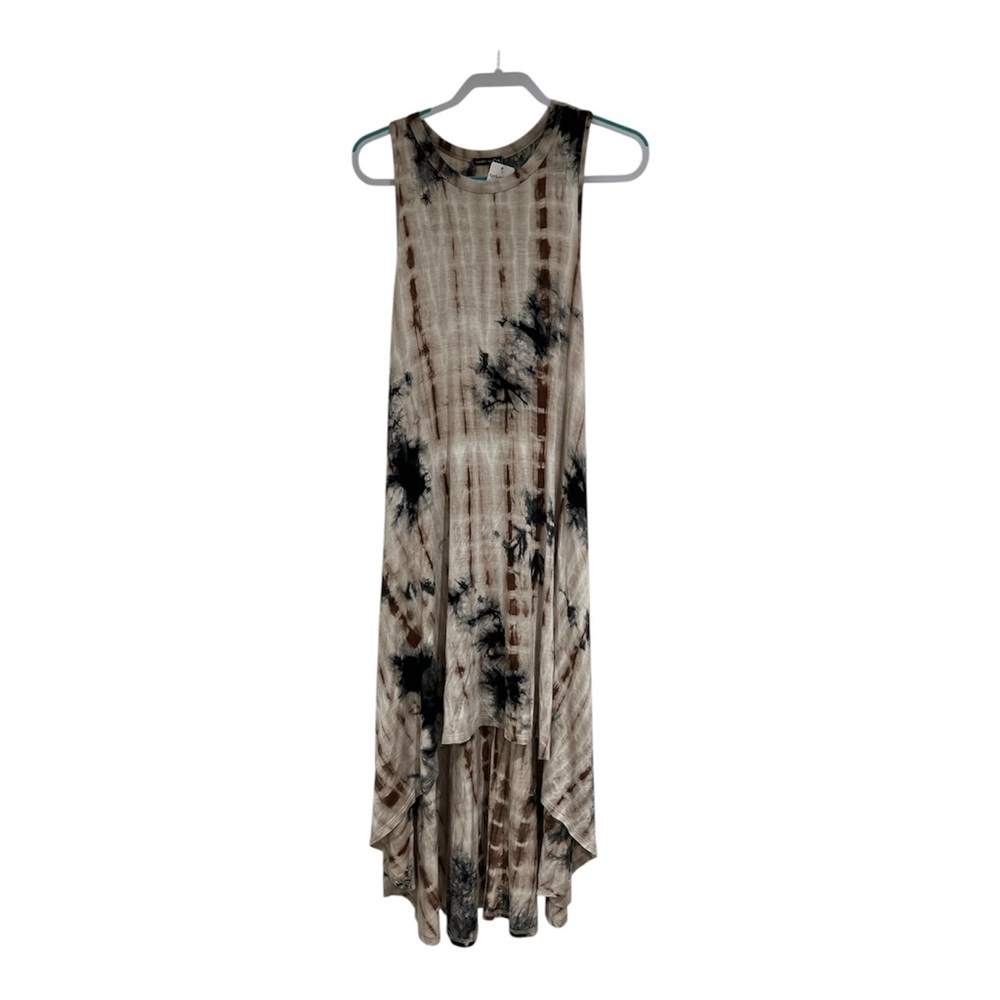 Sweet Claire High Low Tie-Dye Dress - Black and Brown